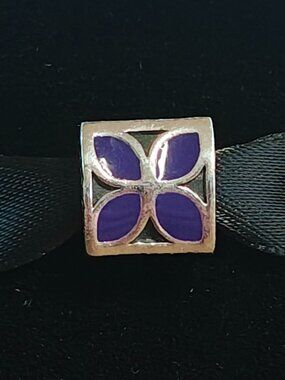 Authentic Pandora Violet Enamel Flower Charm – 790437EN02 Retired